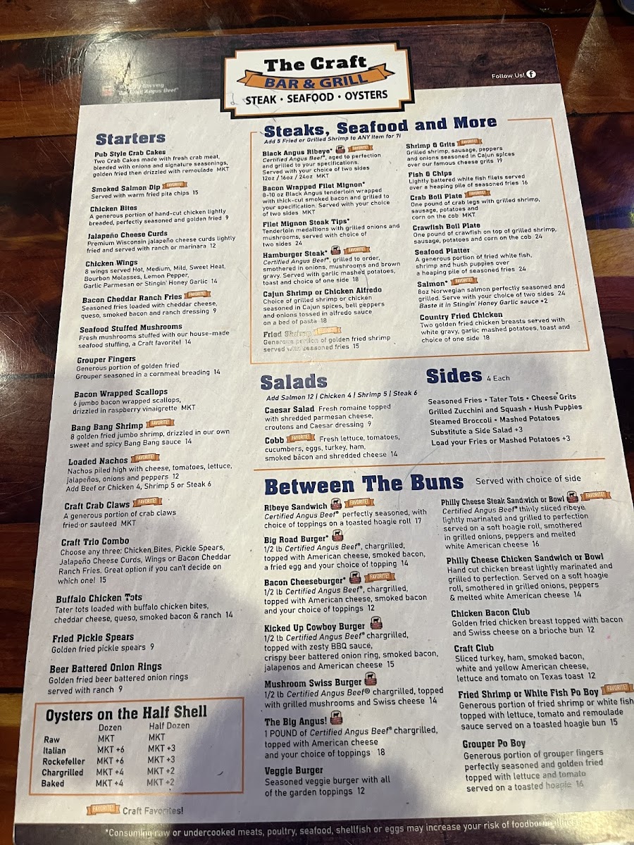 The Craft Bar and Grill Photo Menu 4