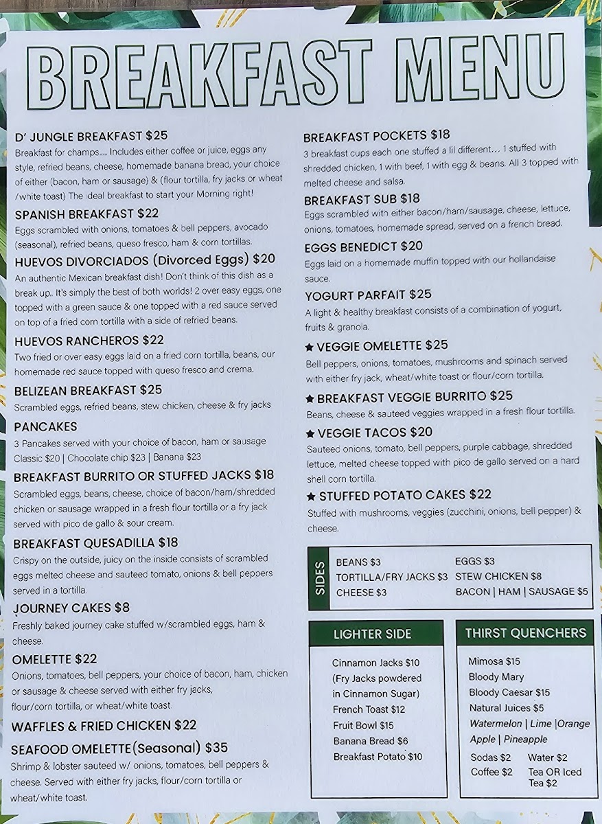 The Islands Jungle Restaurant & Bar Photo Menu 1