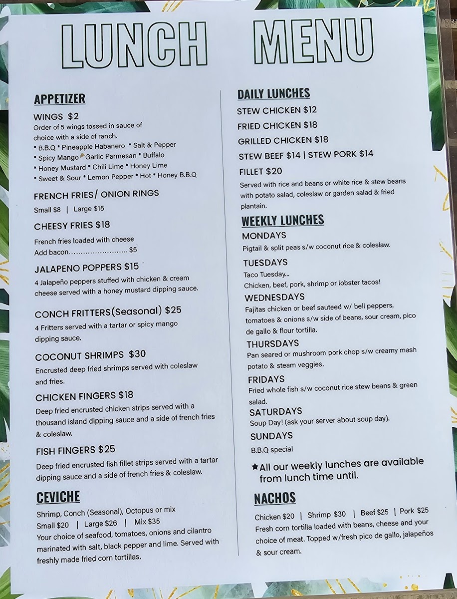 The Islands Jungle Restaurant & Bar Photo Menu 4