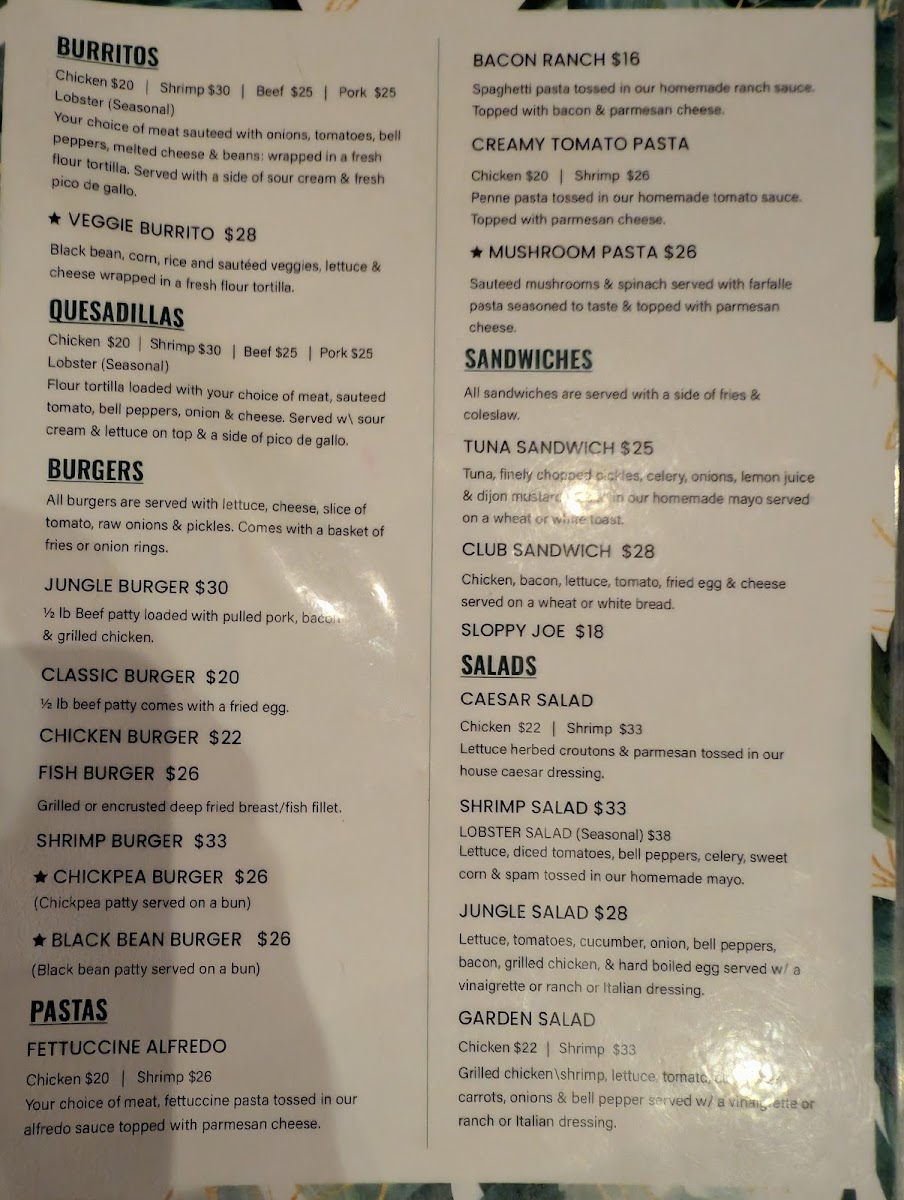 The Islands Jungle Restaurant & Bar Photo Menu 5