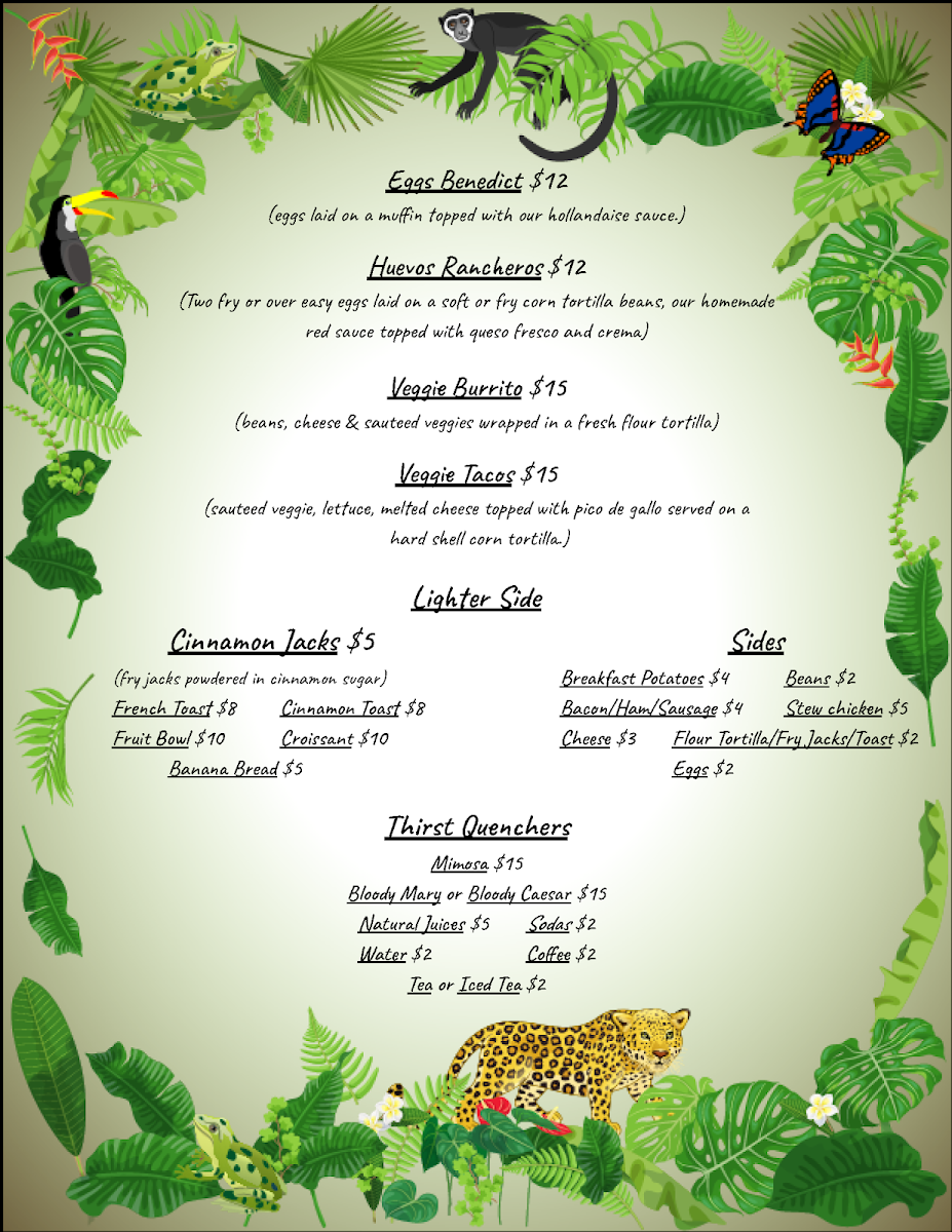 The Islands Jungle Restaurant & Bar Photo Menu 9