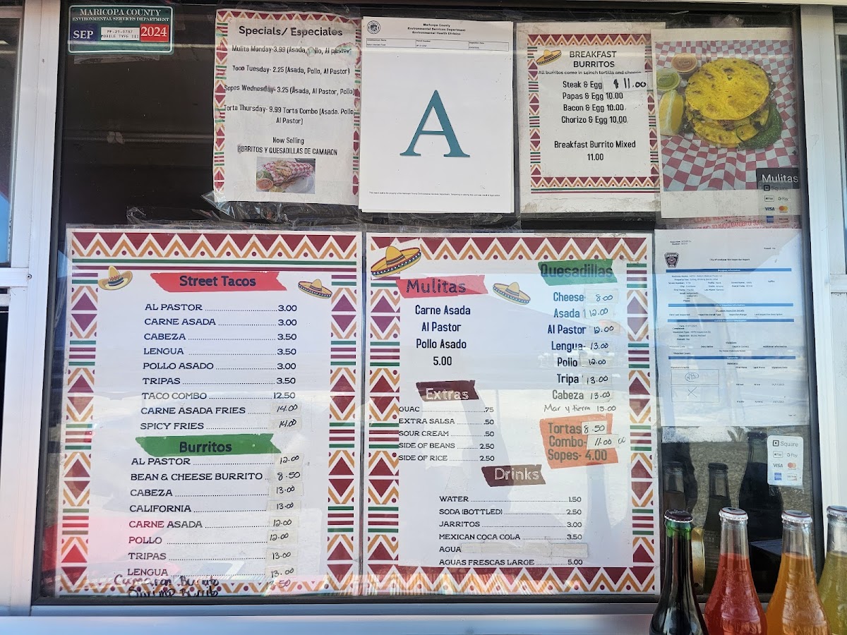 Belly's Mexican Food Photo Menu 1