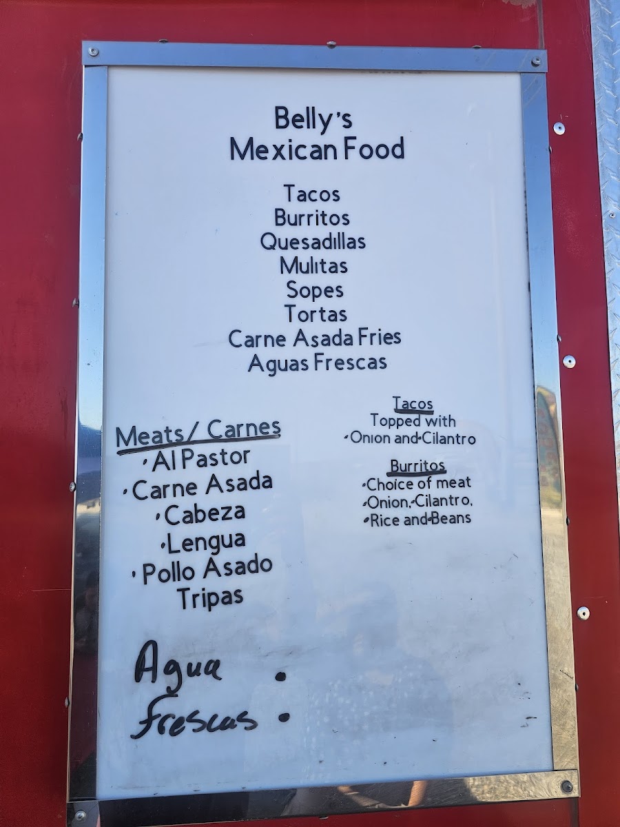 Belly's Mexican Food Photo Menu 2