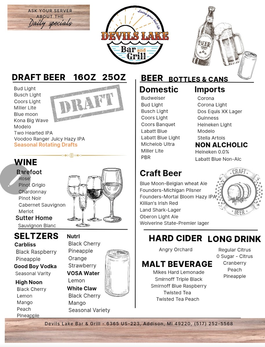 Devils Lake Bar and Grill Photo Menu 2