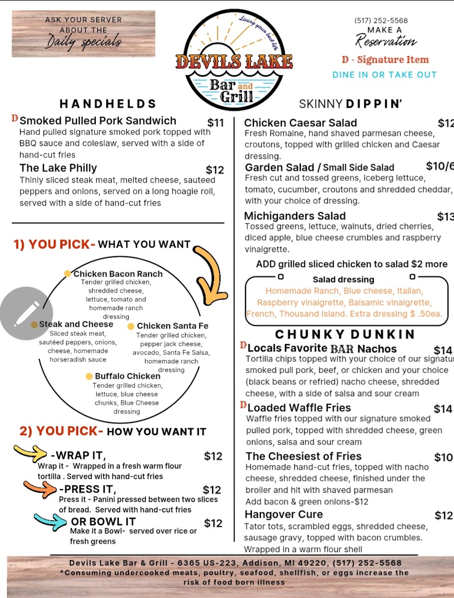 Devils Lake Bar and Grill Photo Menu 4