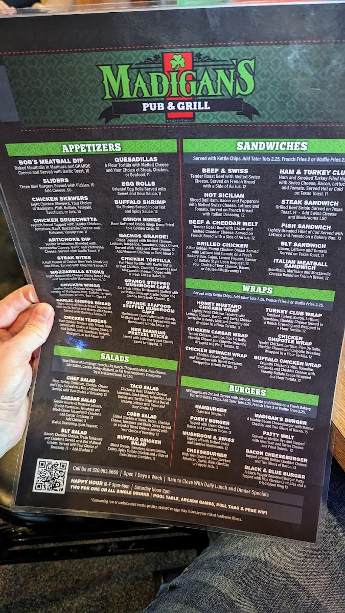 Madigans Pub & Grill Photo Menu 1