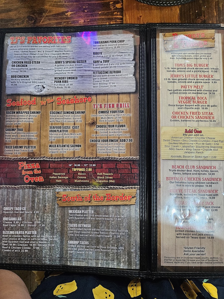 Tom and Jerry's, Bar & Grill Photo Menu 2