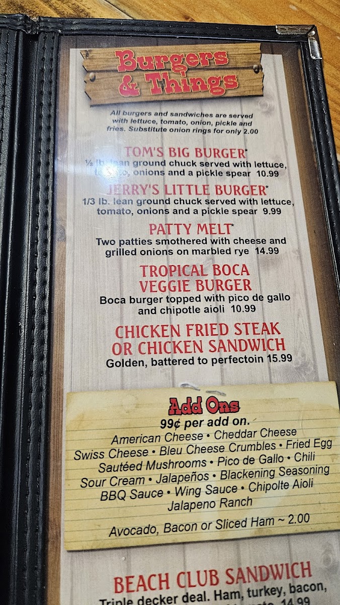 Tom and Jerry's, Bar & Grill Photo Menu 8