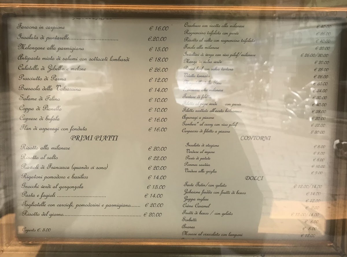Antica Trattoria della Pesa Photo Menu 2