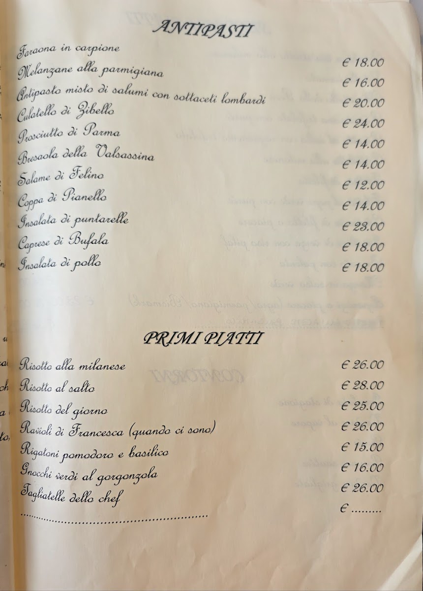 Antica Trattoria della Pesa Photo Menu 3