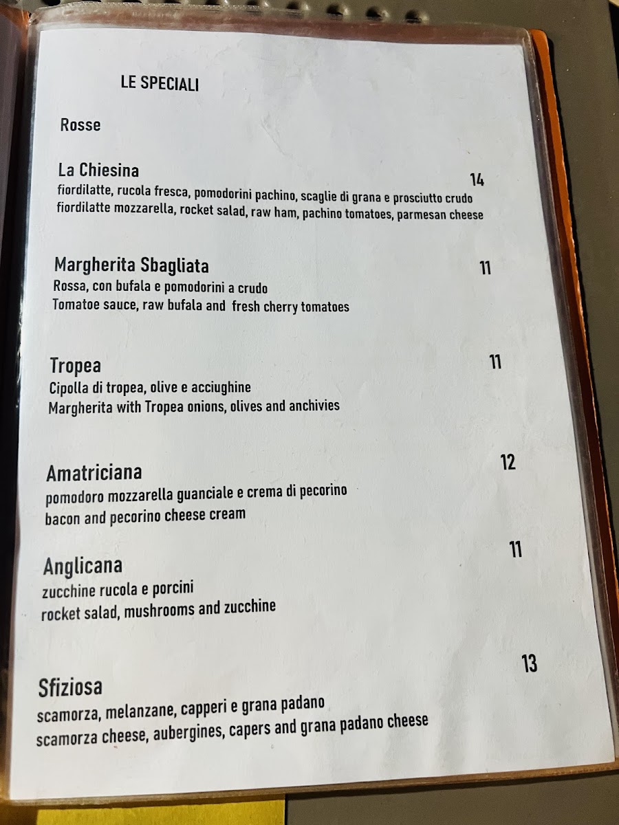 Pizzeria La Chiesina Photo Menu 2