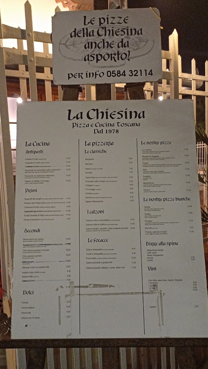 Pizzeria La Chiesina Photo Menu 8