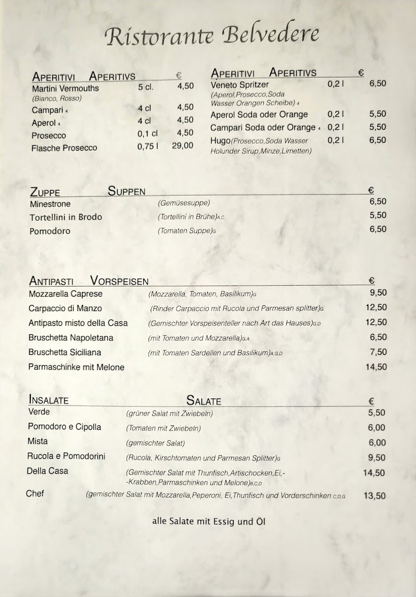 Restaurant Belvedere Photo Menu 3