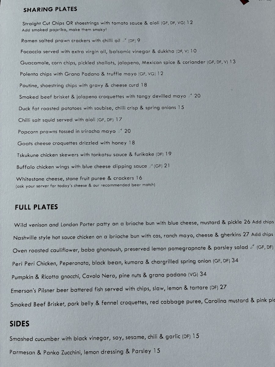 Emerson's Brewery Photo Menu 2