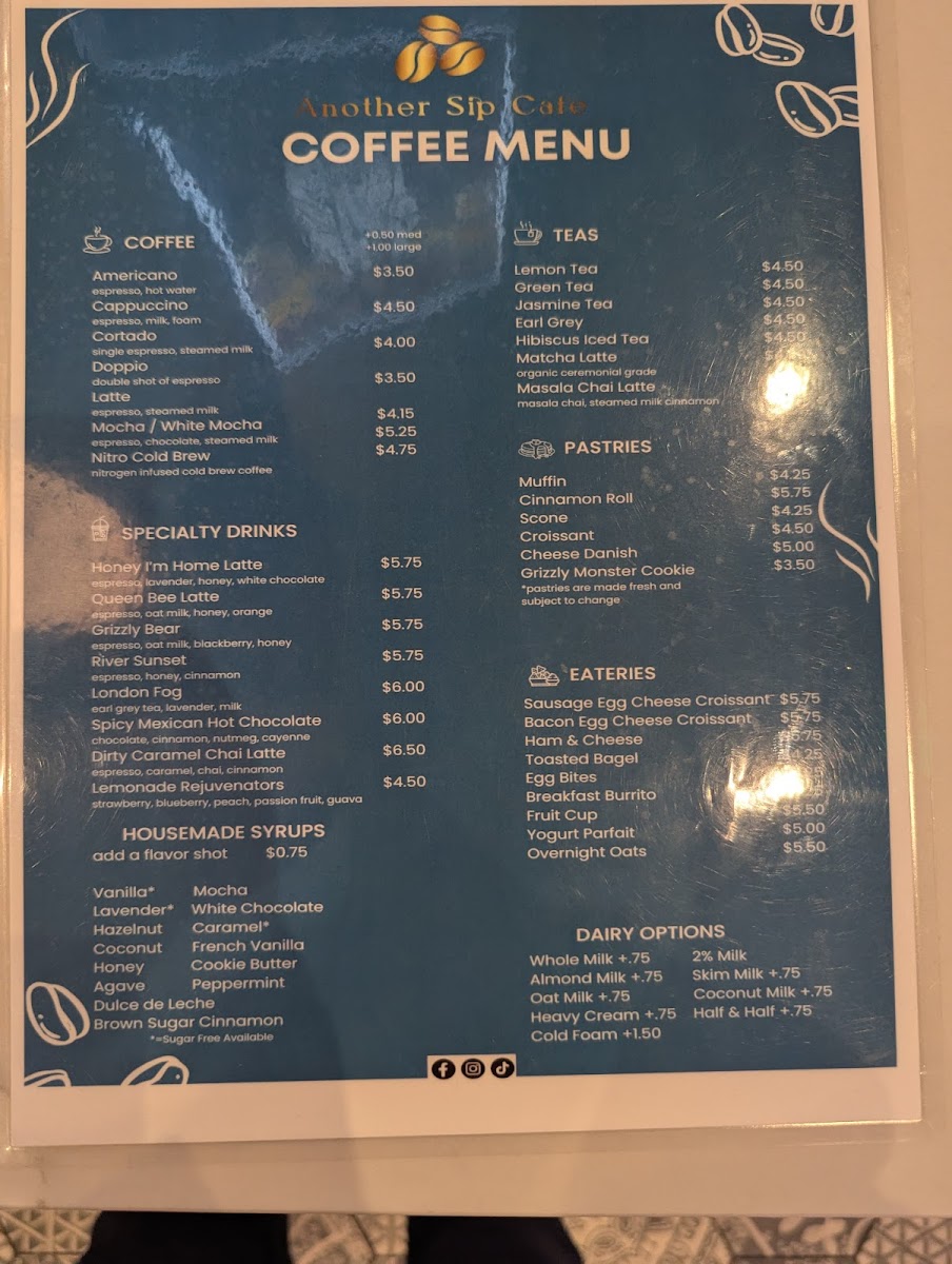 Another Sip Cafe Photo Menu 1