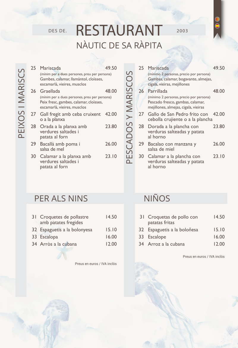 Restaurant Club Nàutic sa Ràpita Photo Menu 5