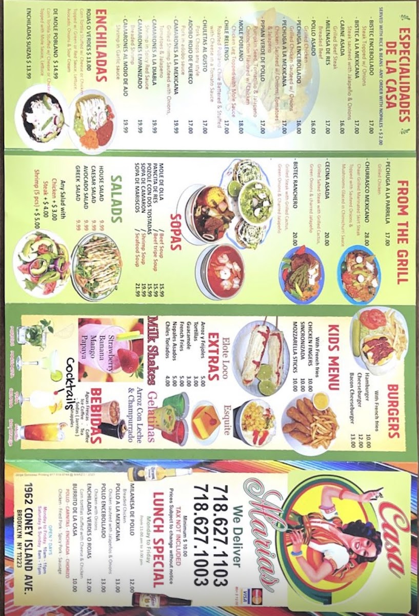 Casa Marias Restaurant Photo Menu 2