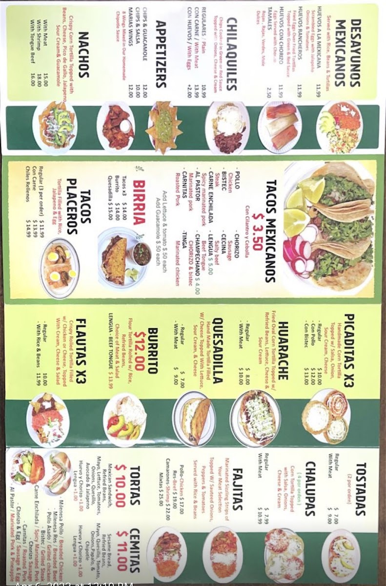 Casa Marias Restaurant Photo Menu 3