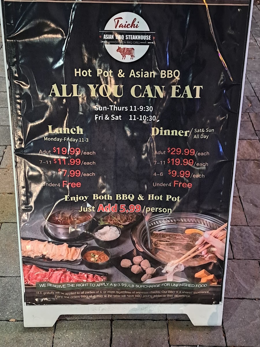 Taichi Asian Hot Pot & BBQ Photo Menu 1
