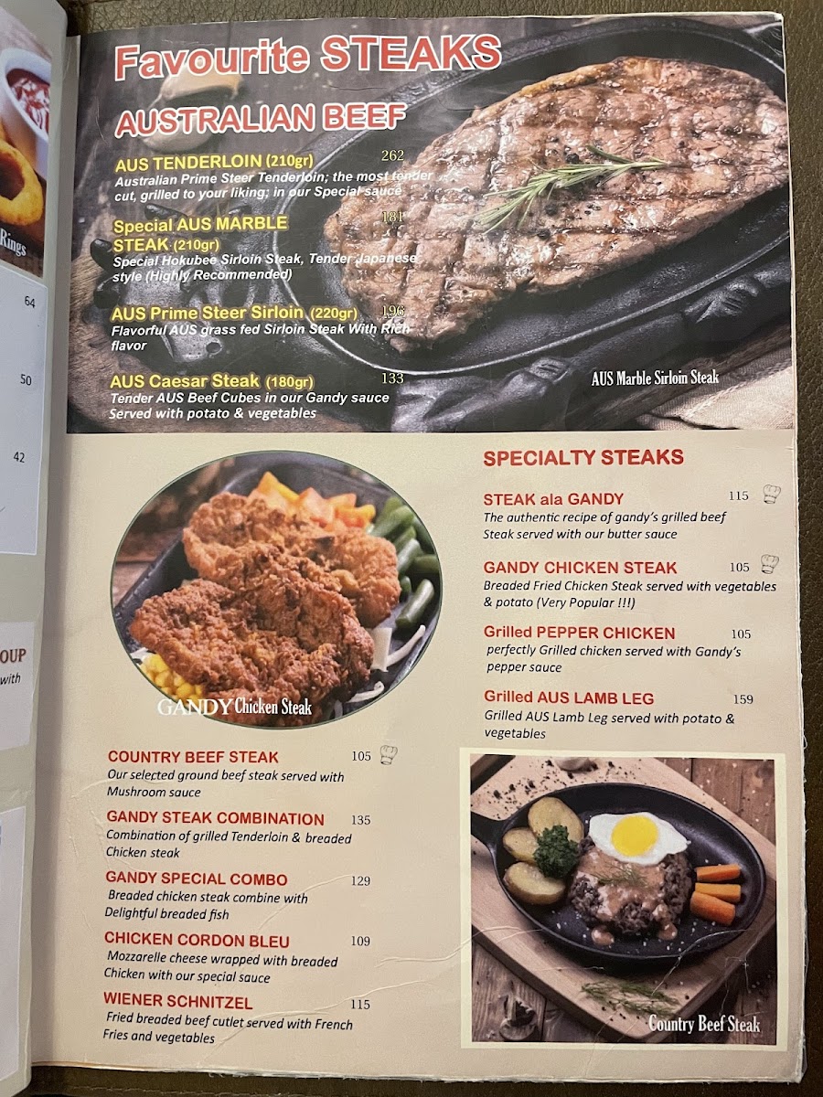 Gandy Steak House Photo Menu 10