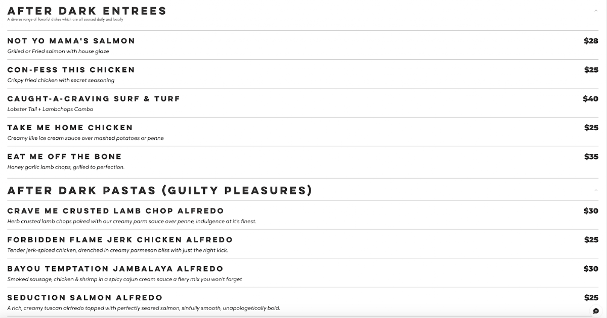 Confessions Bar & Restaurant Lounge Photo Menu 1