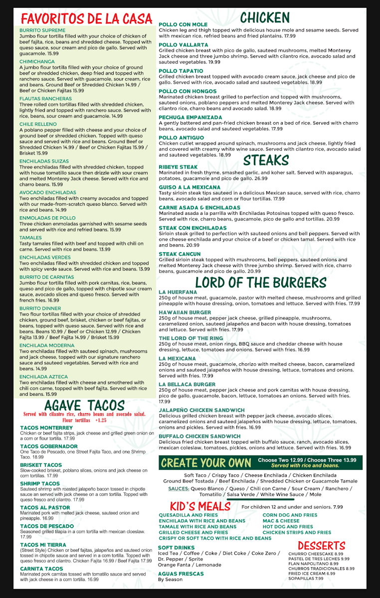 Los Agaves Mexican Grill & Bar Photo Menu 2