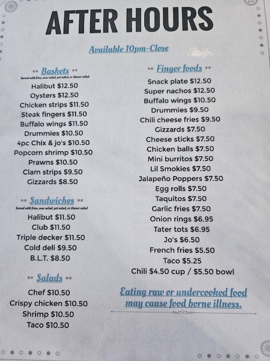 Frosty's Saloon & Grill Photo Menu 2