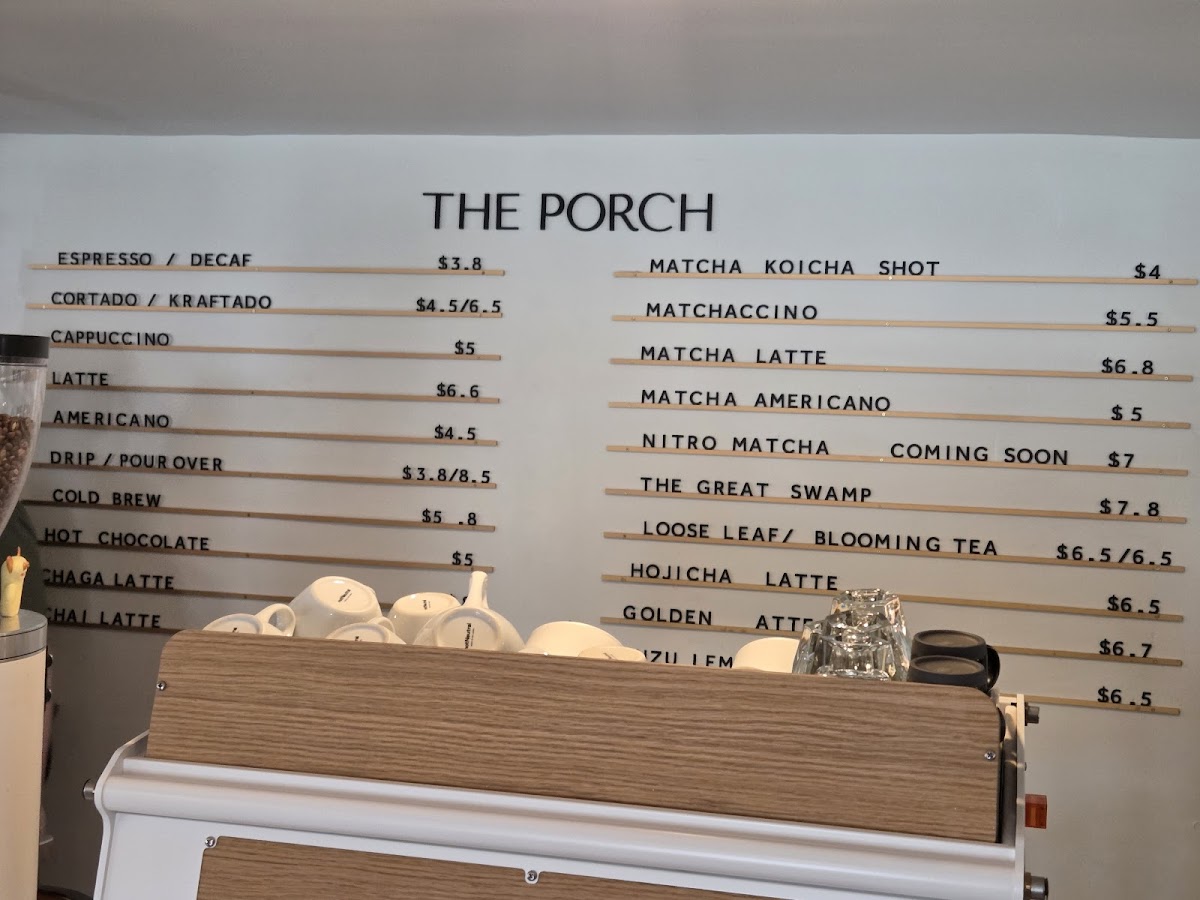 The Porch Coffee Tea + Bakery Photo Menu 1