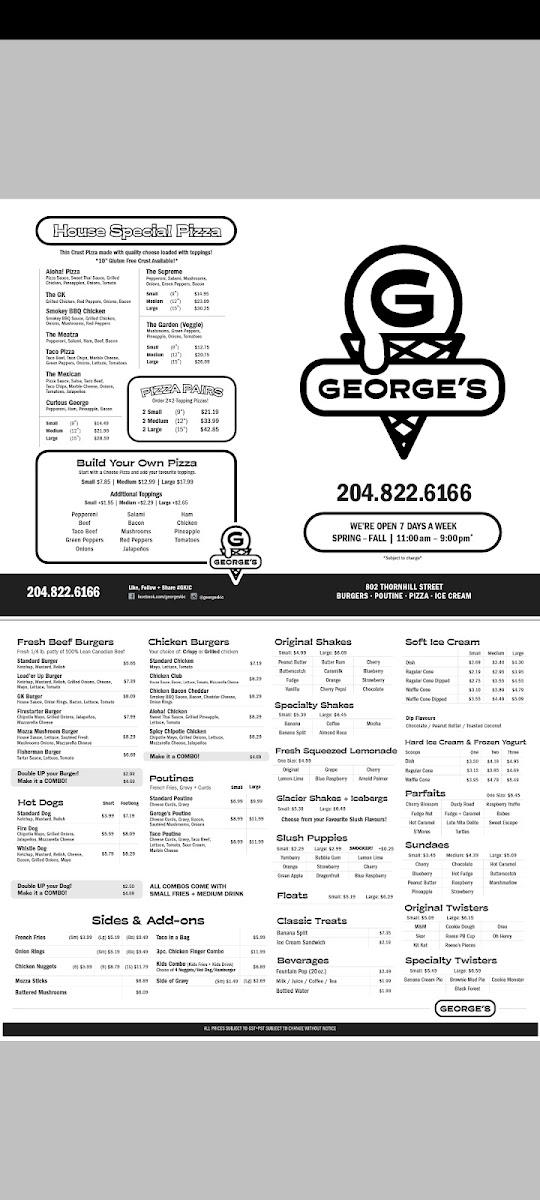 George's Kitchen + Ice Cream Photo Menu 7
