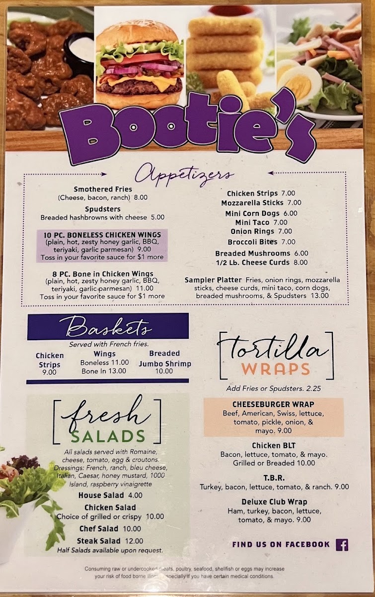 Bootie's Main Tap Photo Menu 1