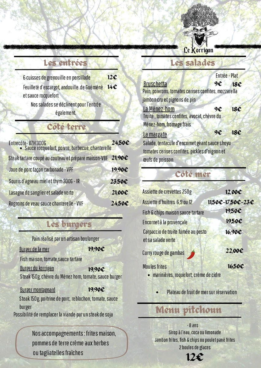Restaurant le korrigan Photo Menu 1