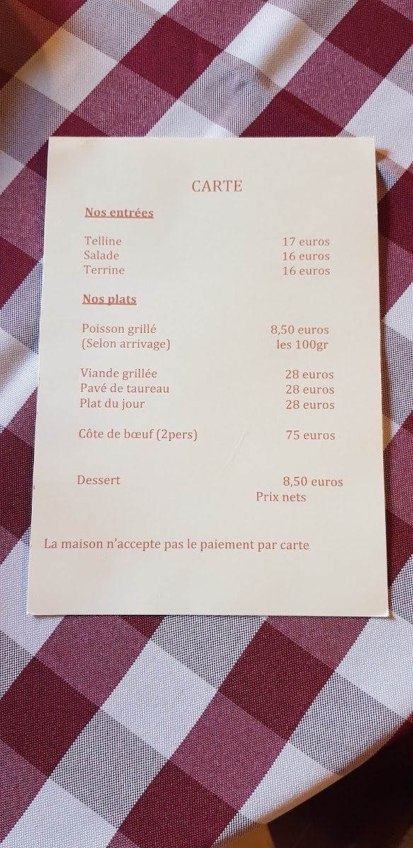 Restaurant la Telline Photo Menu 1