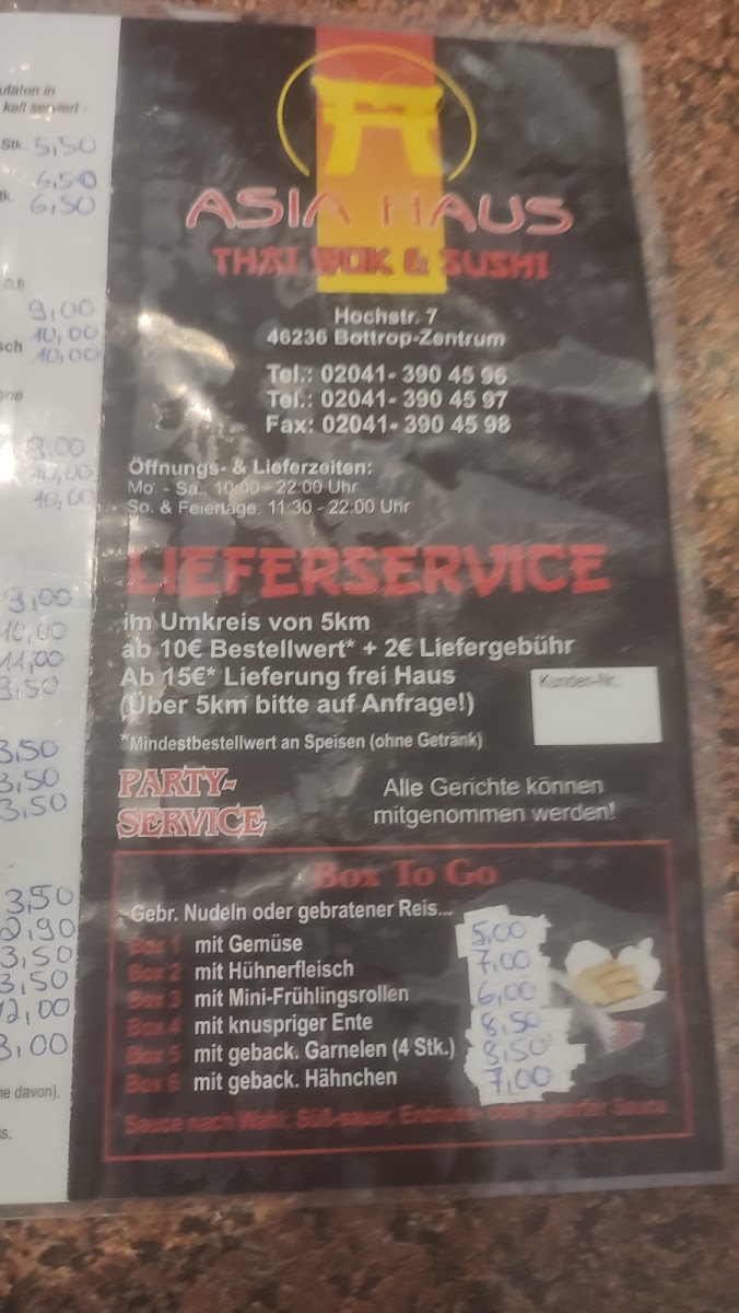Asia Haus Bottrop Thai Wok & Sushi Photo Menu 7