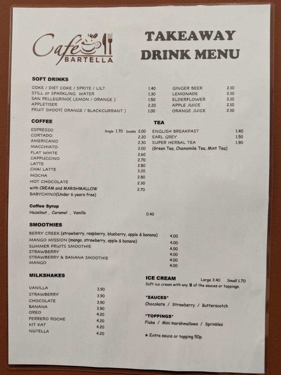 Cafe Bartella Photo Menu 2