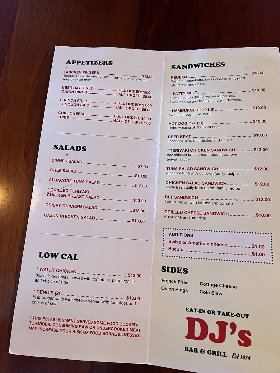DJ's of Scottsdale Bar & Grill Photo Menu 1