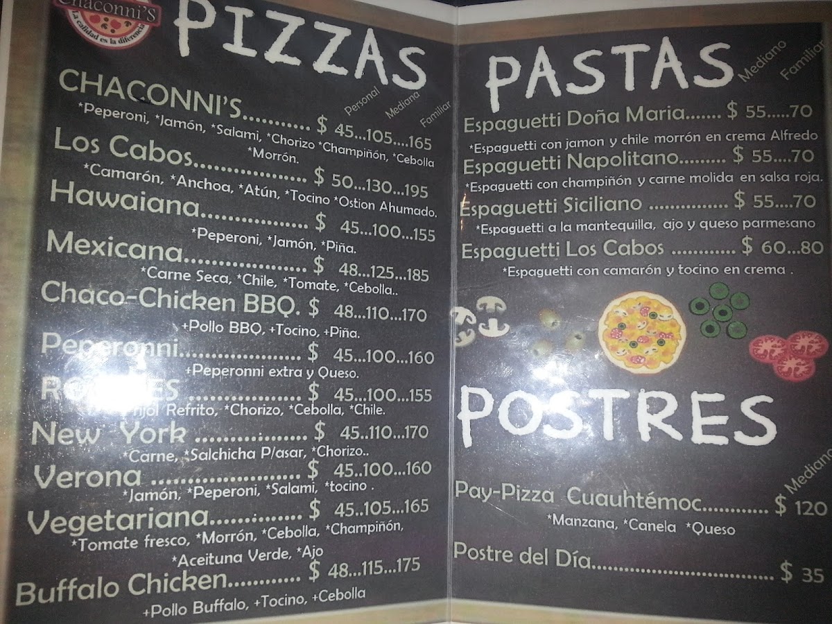 Chaconni's Pizzería Photo Menu 6