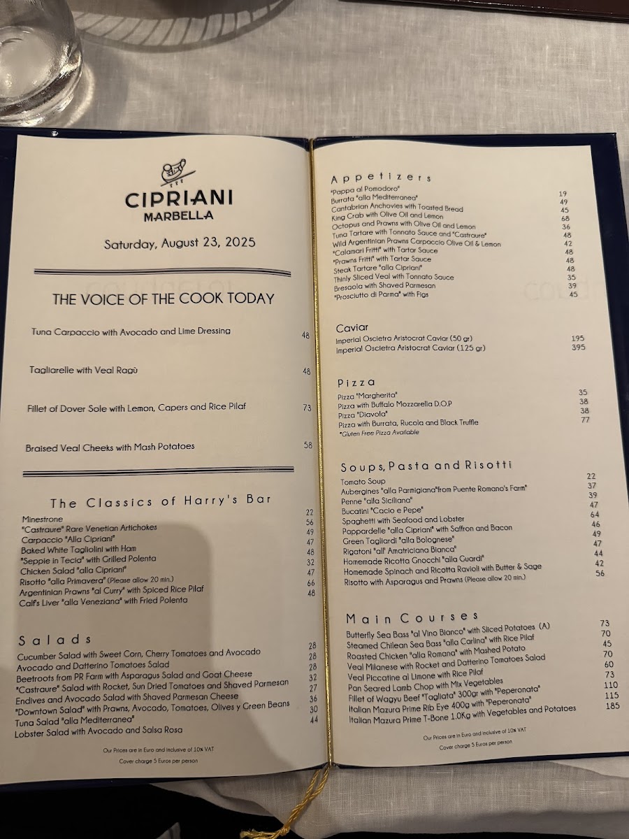 Cipriani Marbella Photo Menu 3