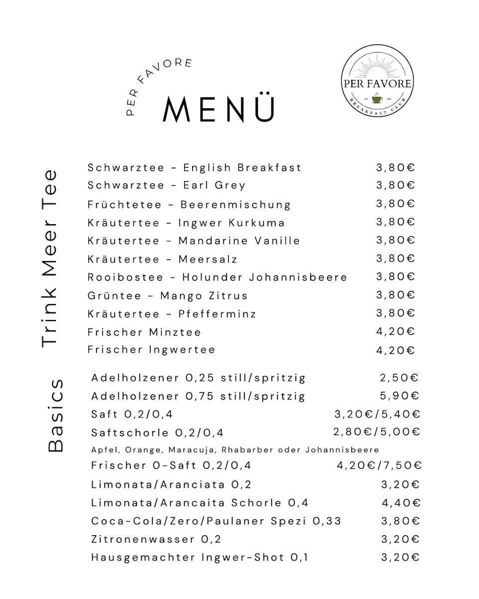 Per Favore - Breakfast Club Photo Menu 2