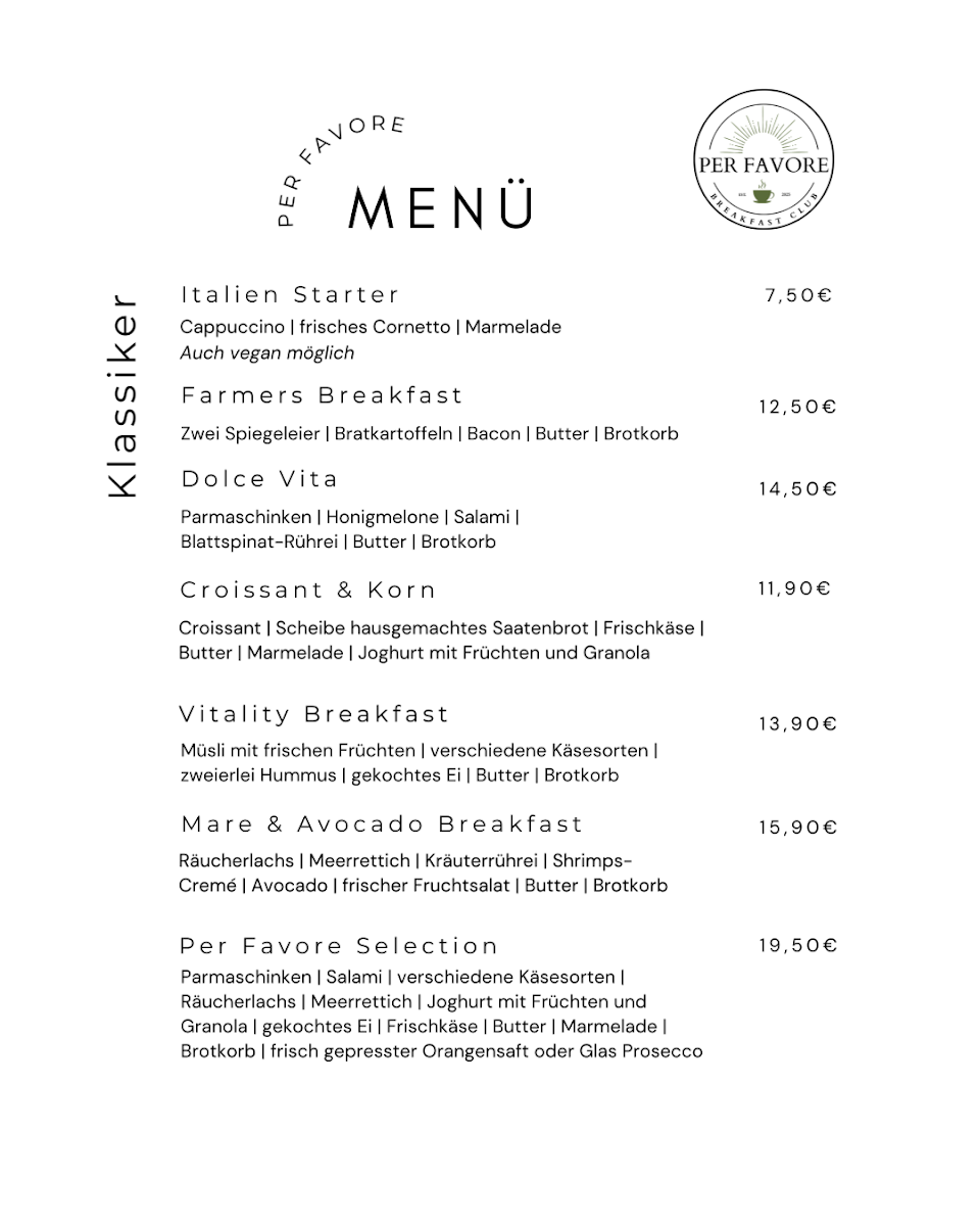 Per Favore - Breakfast Club Photo Menu 4