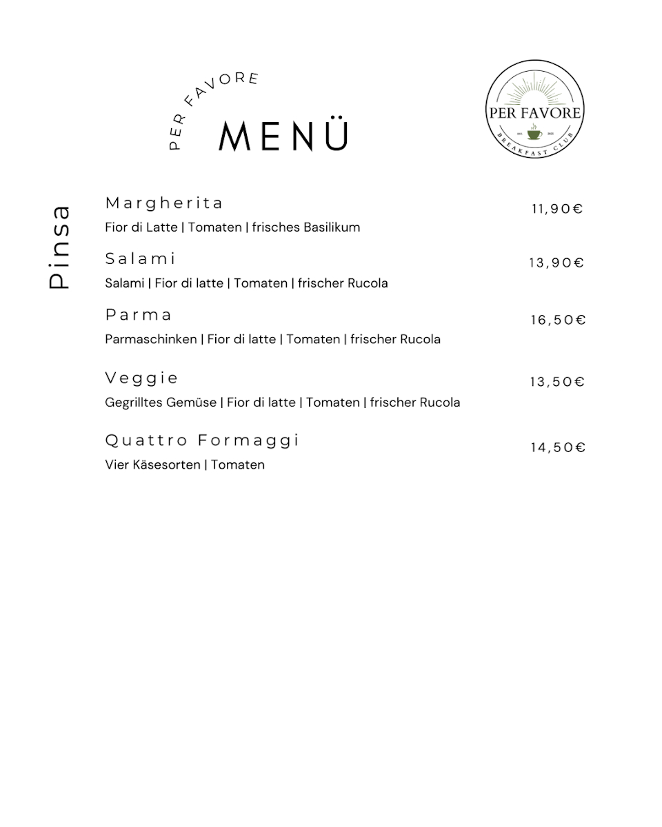 Per Favore - Breakfast Club Photo Menu 9