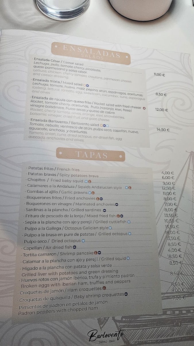 Barlovento Tapas - Bar Photo Menu 2