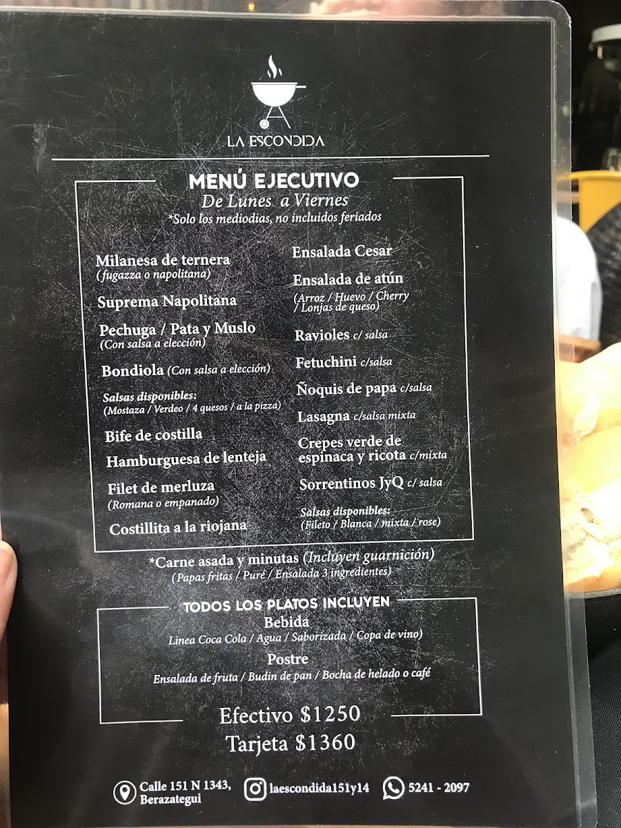 La Escondida Photo Menu 1