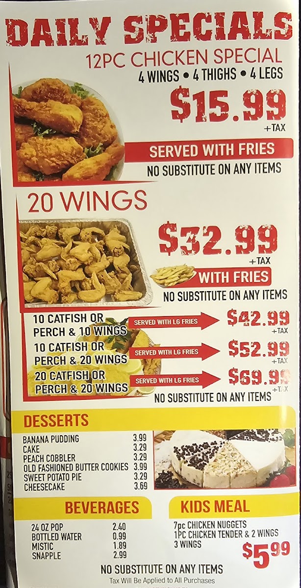 JJ Fish & Chicken Photo Menu 1
