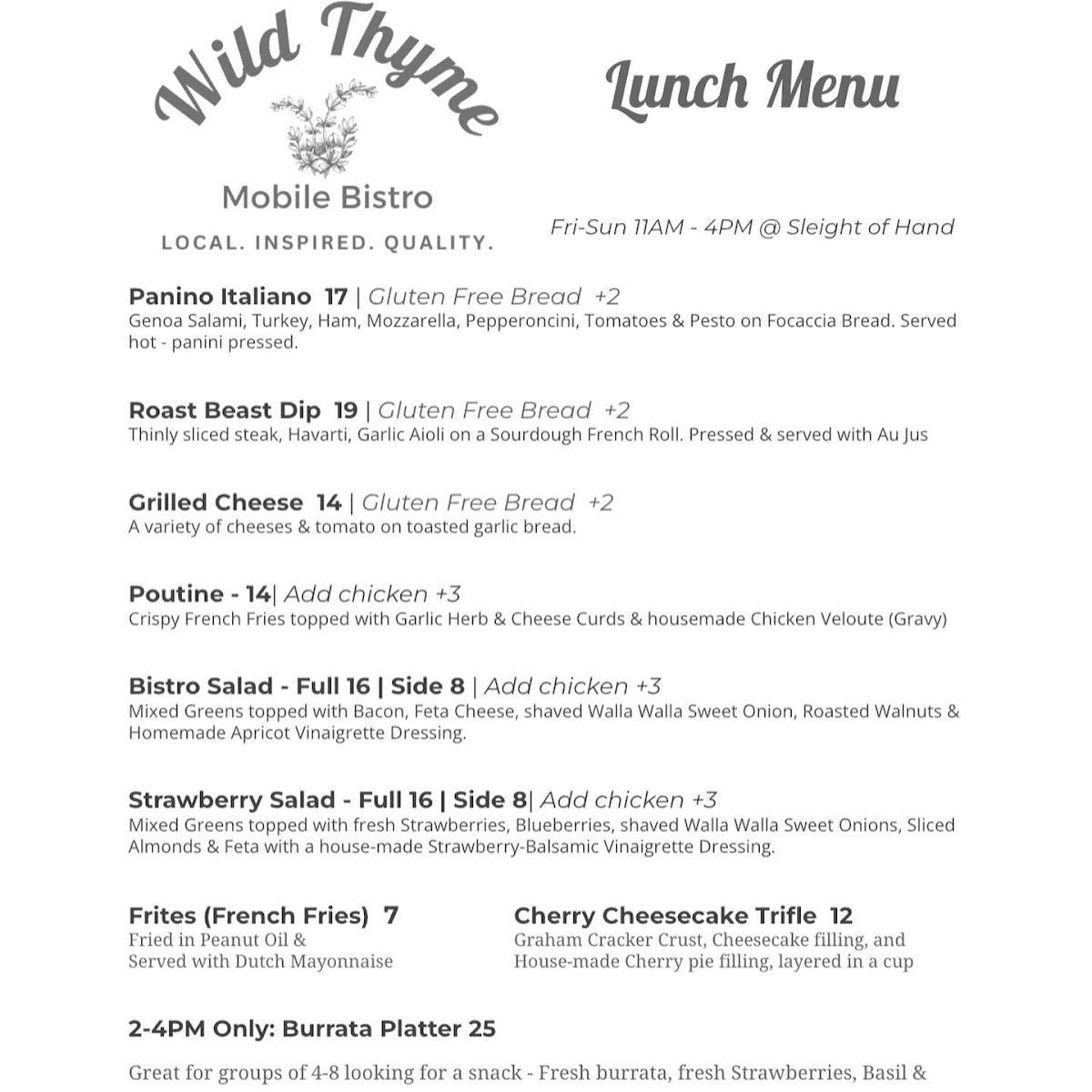 Wild Thyme Photo Menu 10