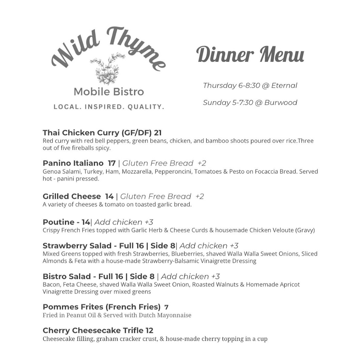 Wild Thyme Photo Menu 9