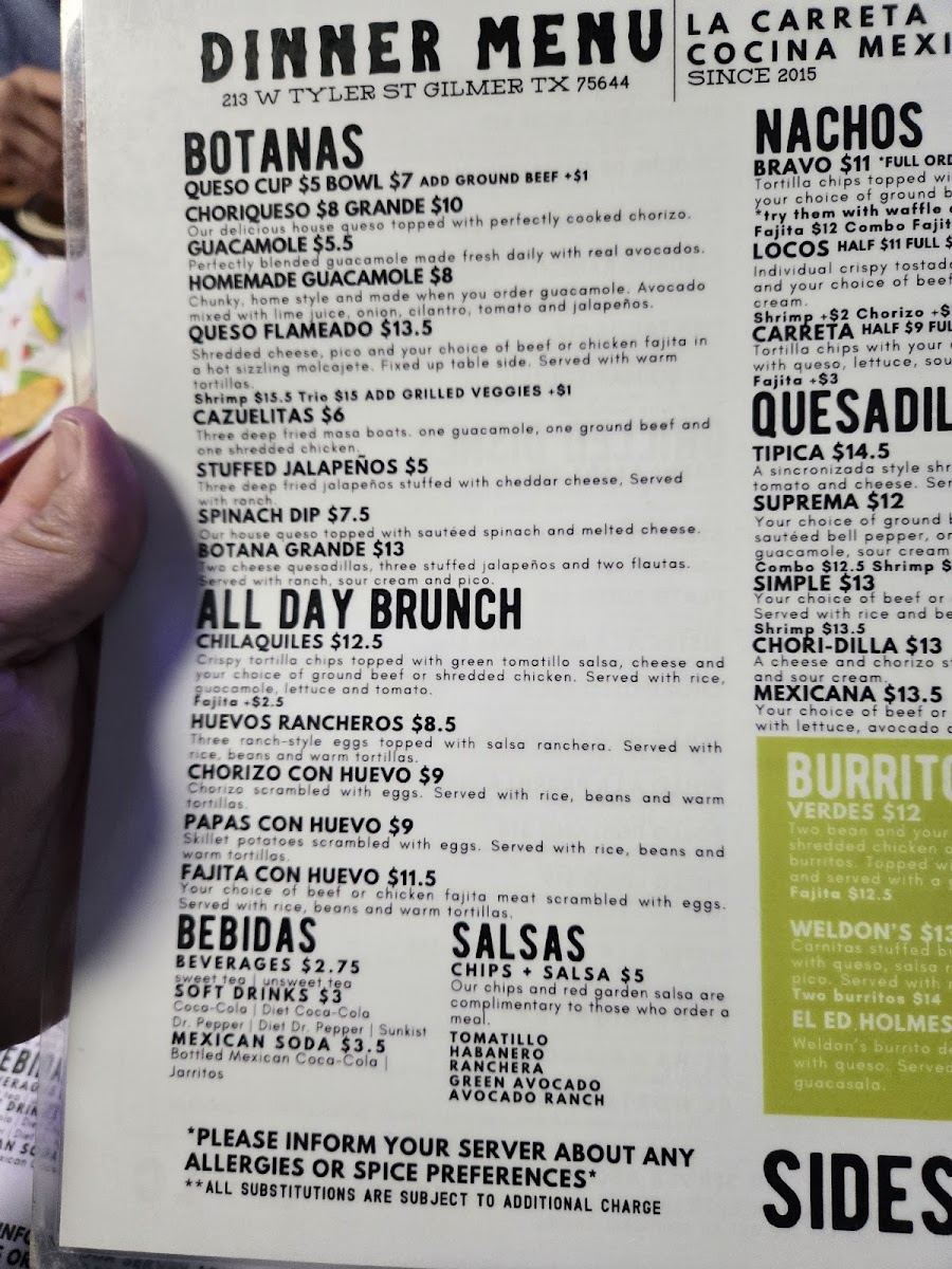 La Carreta Mexican Restaurant Photo Menu 10