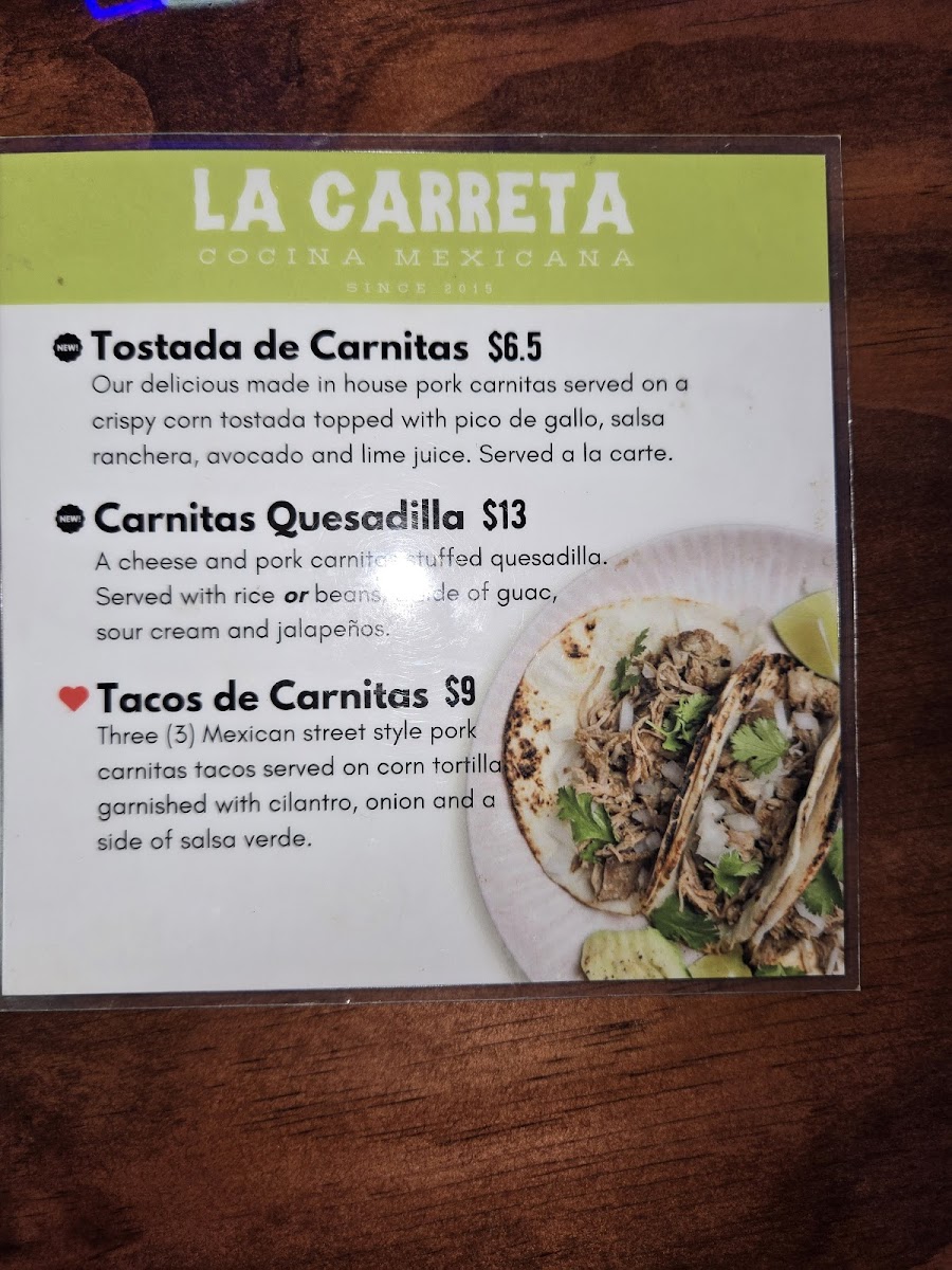 La Carreta Mexican Restaurant Photo Menu 4