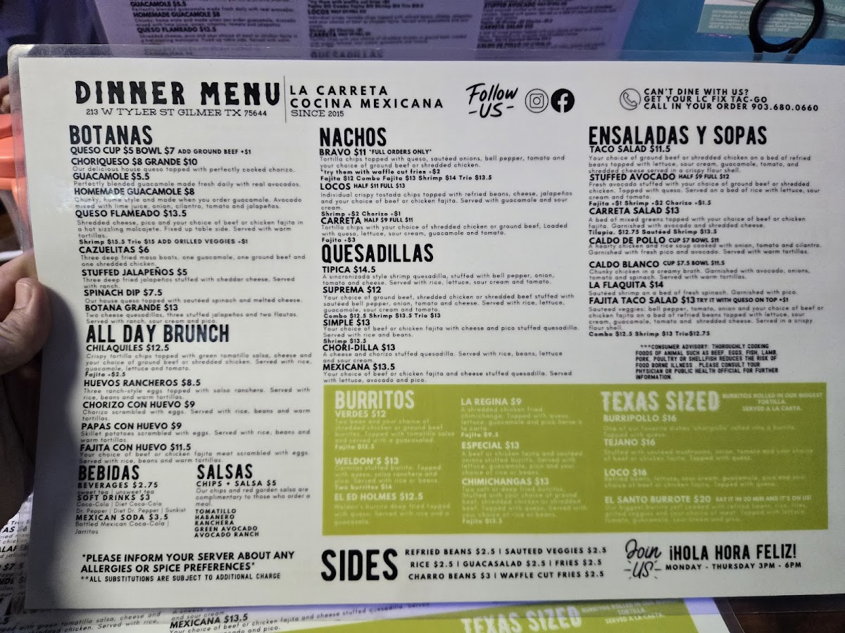 La Carreta Mexican Restaurant Photo Menu 7
