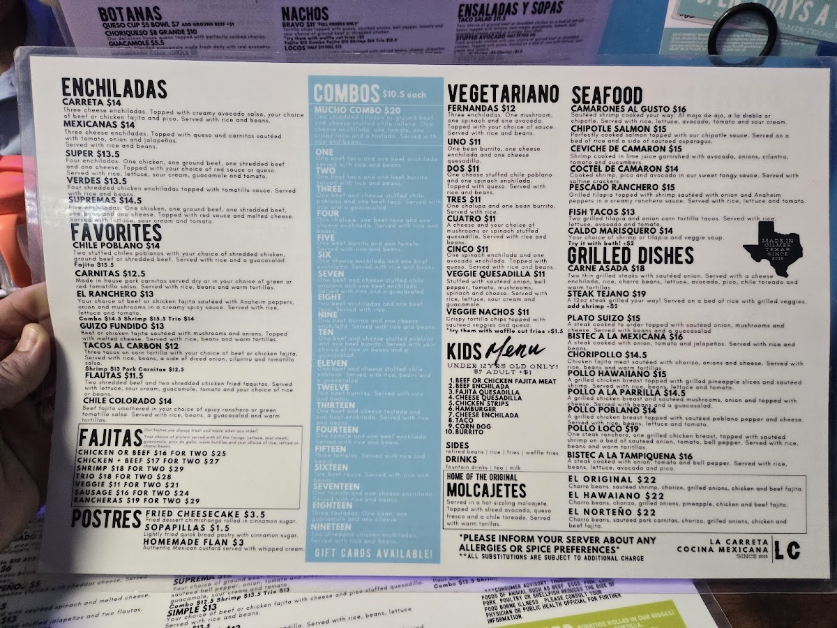La Carreta Mexican Restaurant Photo Menu 9