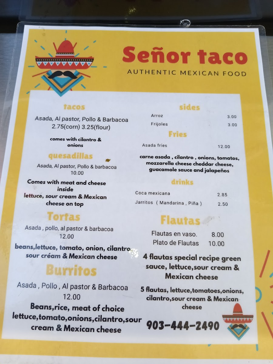 Señor Taco Photo Menu 2